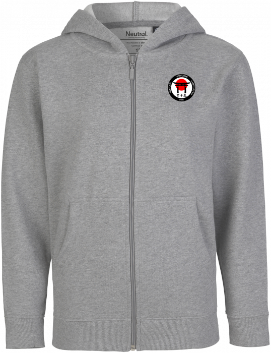 Neutral - Organic Cotton Hoodie With Full Zip Youth - Sport Grey