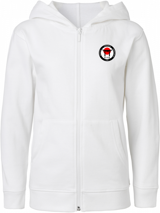 Neutral - Organic Cotton Hoodie With Full Zip Youth - White